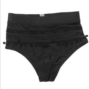 High waisted black amazon bikini bottom